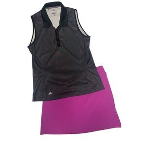 Adidas Golf Black Pink Pink Sleeveless Polo Skort Bundle Women's 8/Medium